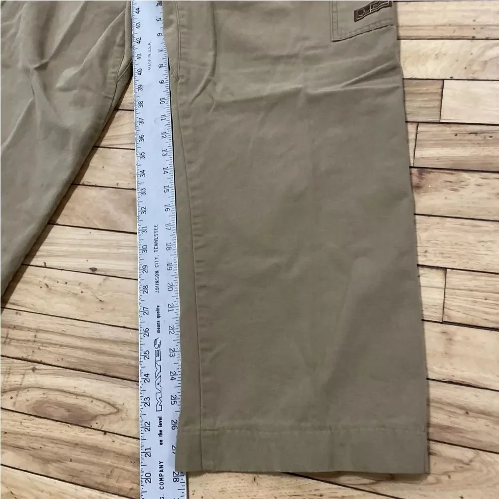 PRANA Brown Twill Carpenter Pants Mens XL Made USA Wide Belted Outdoor 38x28